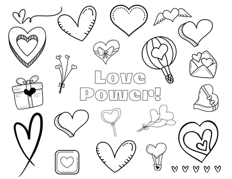 AFGP Coloring Page - February Power of Love