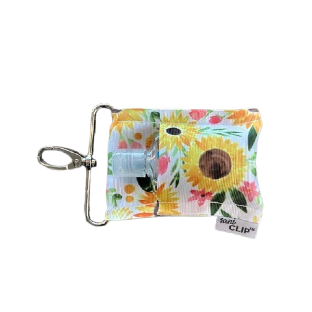 Sunflowers SaniClip™ | Mini Size Hand Sanitizer Holder