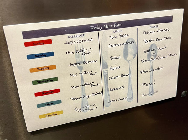 Weekly Menu Plan Post-It Pad