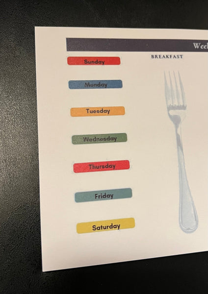 Weekly Menu Plan Post-It Pad