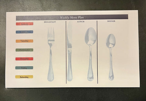 Weekly Menu Plan Post-It Pad