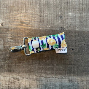 Navy and White Stripe with Pineapple Lippy Clip®| Lip Balm Holder