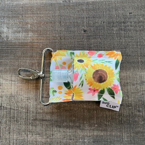 Sunflowers SaniClip™ | Mini Size Hand Sanitizer Holder