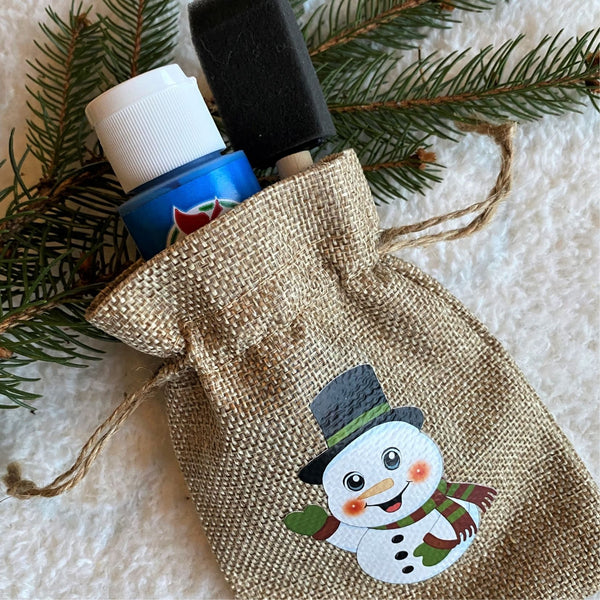 Christmas Burlap Gift Bags | Set of Four