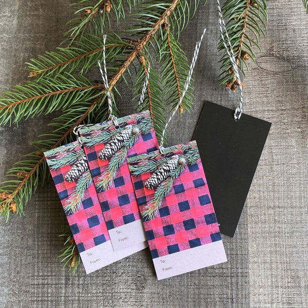 Buffalo Plaid Gift Tag - Black Back