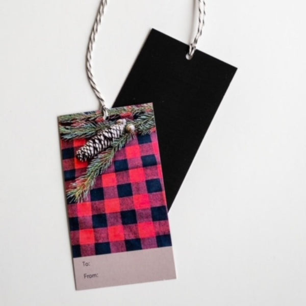 Buffalo Plaid Gift Tag - Black Back