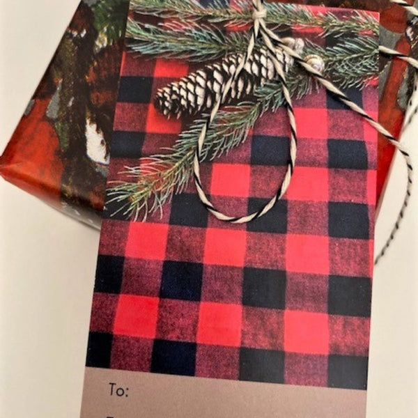 Buffalo Plaid Gift Tag - Black Back