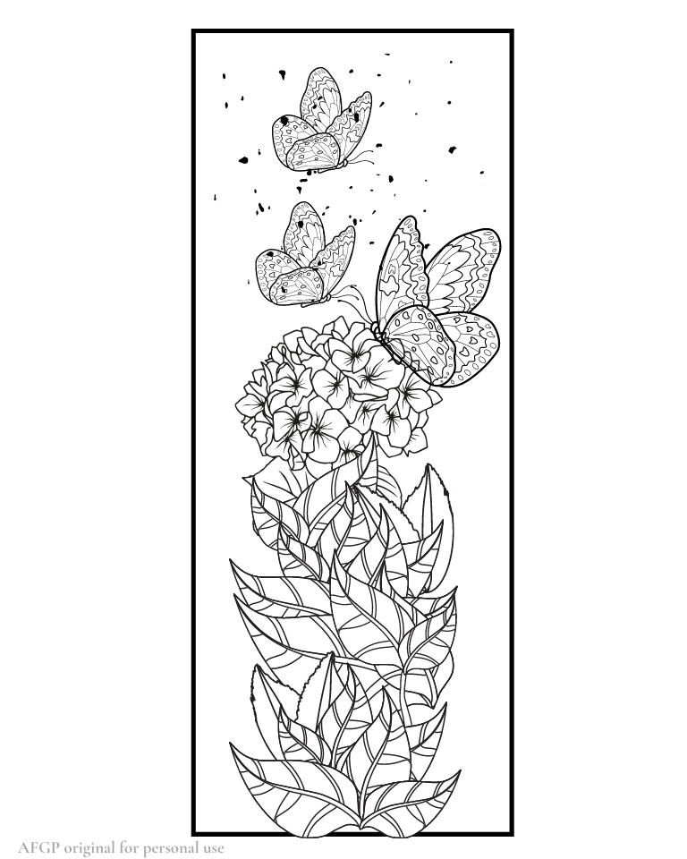 AFGP Coloring Page - Butterfly Floral