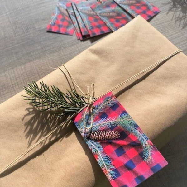 Buffalo Plaid Gift Tag | Full Picture Front - Red Back