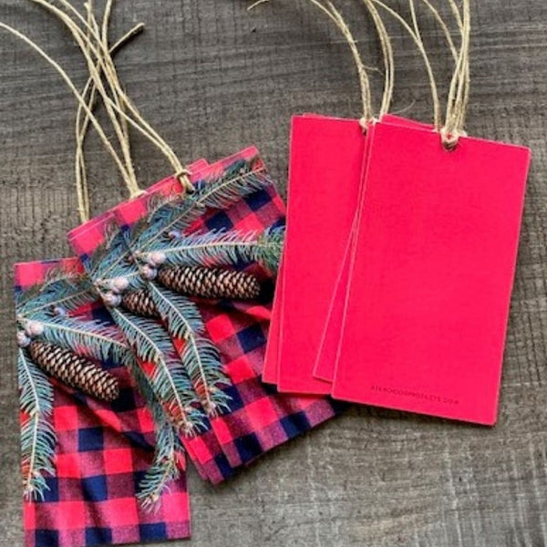 Buffalo Plaid Gift Tag | Full Picture Front - Red Back