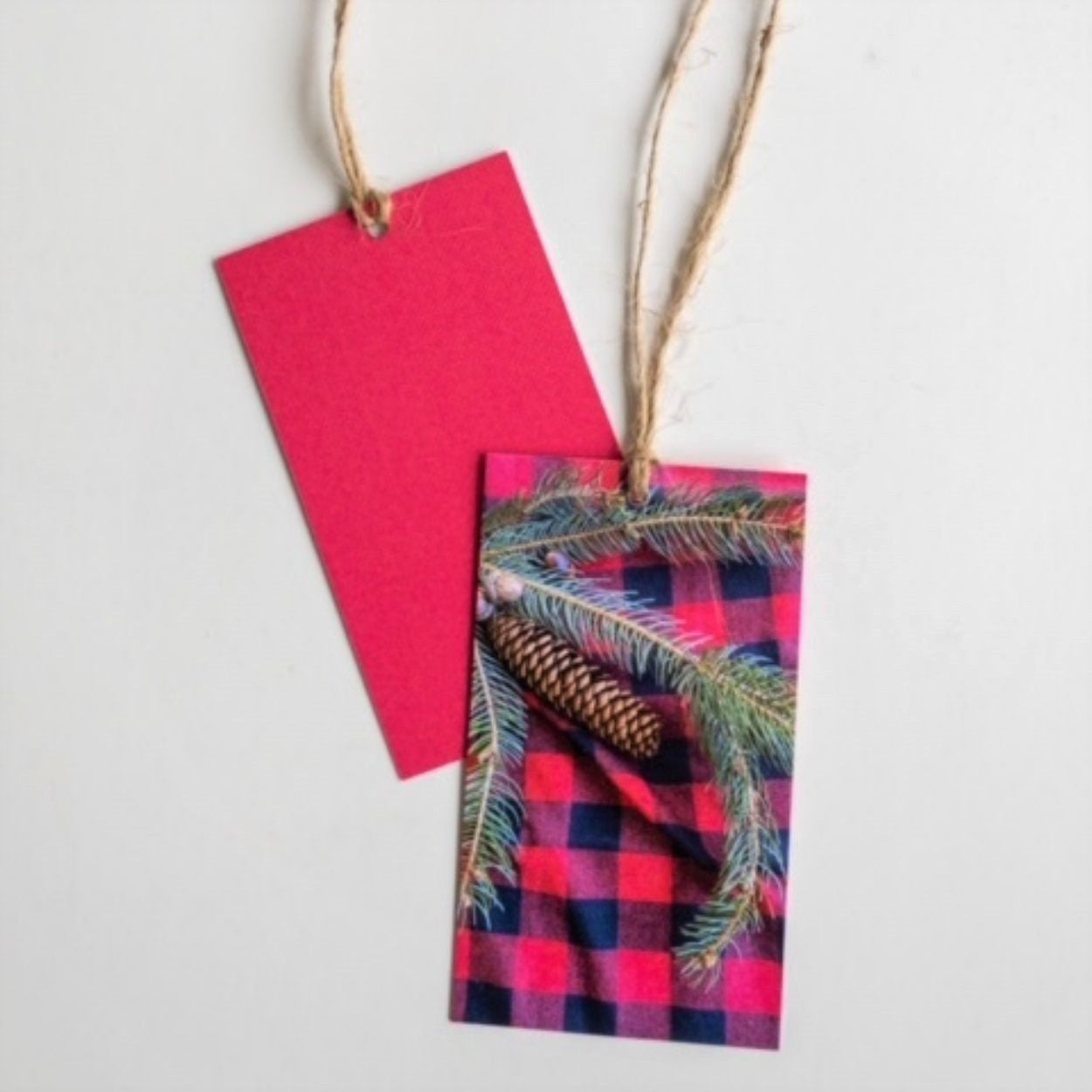 Buffalo Plaid Gift Tag | Full Picture Front - Red Back