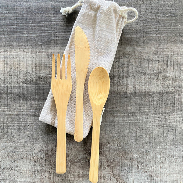 Bamboo Reusable Utensil Set for Kids