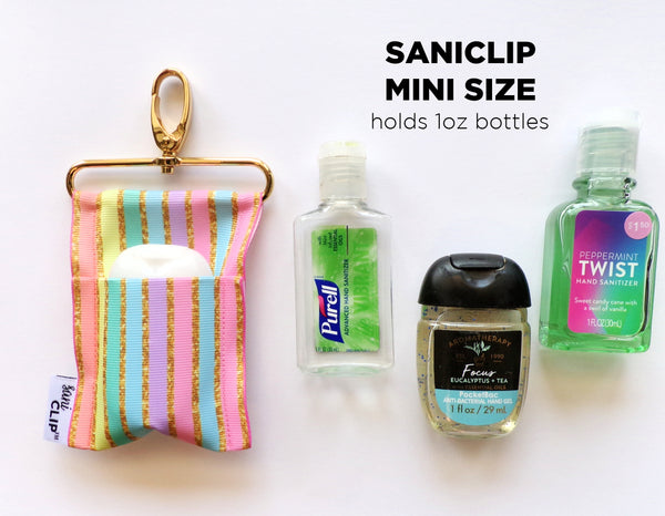 Magenta Flora  SaniClip™ | Mini Hand Sanitizer Holder